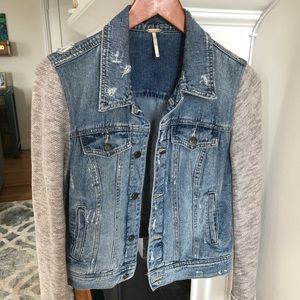 Distressed Free People denim jacket